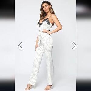 NWT Fasion Nova Set The Mood Jumpsuit Sz L